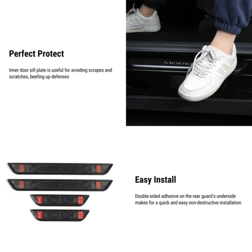 Protector Pisadas Puerta con Luz LED para Tesla Model Y / Modelo 3 3