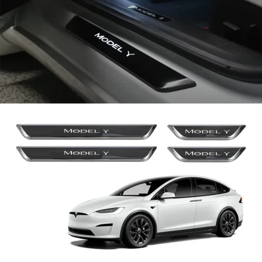 Protector de umbrales de puertas con Luz Led para Tesla Model Y / Model 3