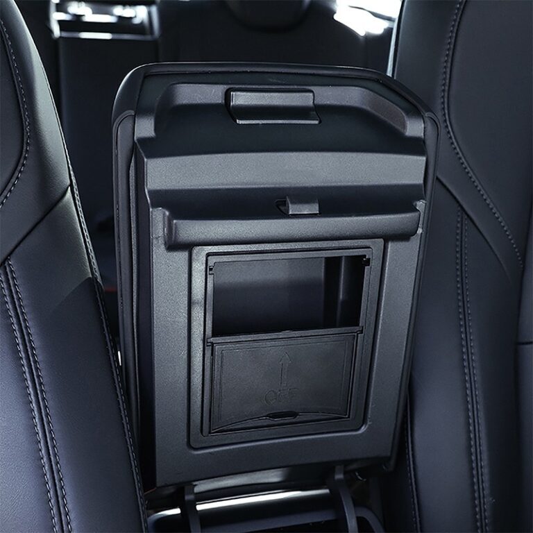 Caja de almacenamiento oculta con reposabrazos para Tesla